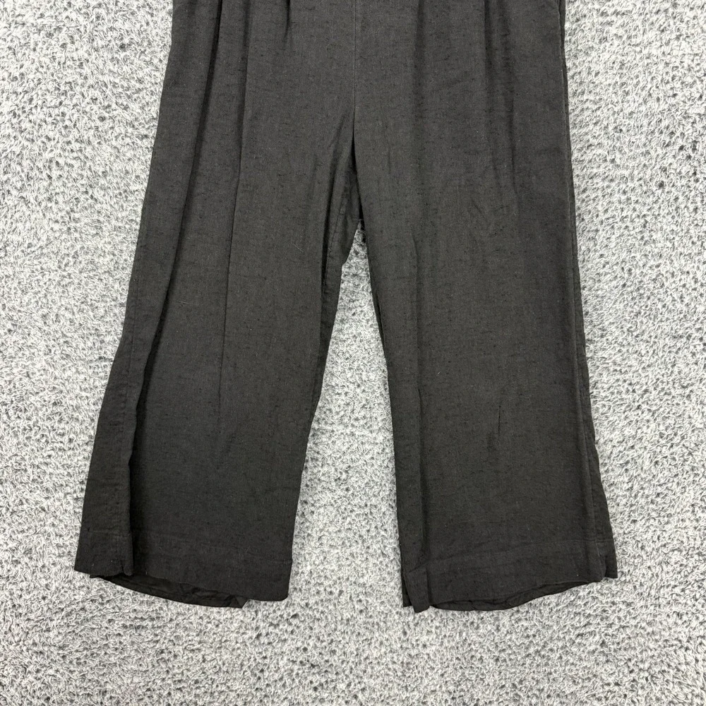 Free People Pants Womens Small Black Cropped Wide Leg Flare Pleated Coulette